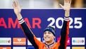 HAMAR - Jenning de Boo (Nederland) op het podium na afloop van de 500 meter mannen op de tweede dag van het WK afstanden in het Noorse Hamar. ANP SEM VAN DER WAL