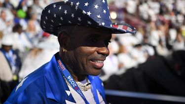 An attendee wears a patriotic hat on the fourth and last day of the Democratic National Convention (DNC) at the United Center in Chicago, Illinois, on August 22, 2024. Vice President Kamala Harris will formally accept the party’s nomination for president today at the DNC which ran from August 19-22 in Chicago.
Alex WROBLEWSKI / AFP