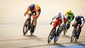 HEUSDEN-ZOLDER - Baanwielrenner Steffie van der Peet in actie op de herkansing van de Keirin tijdens de slotdag van de Europese kampioenschappen baanwielrennen in Belgie. ANP BAS CZERWINSKI