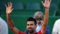 Serbia's Novak Djokovic gestures to the public as he leaves the court at the end of his Monte Carlo ATP Masters Series Tournament semi final tennis match against Norway's Casper Ruud on the Rainier III court at the Monte Carlo Country Club on April 13, 2024. 
Valery HACHE / AFP
