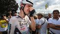 2023-07-21 18:07:09 Bahrain - Victorious' Slovenian rider Matej Mohoric (C) celebrates after winning the 19th stage of the 110th edition of the Tour de France cycling race 173 km between Moirans-en-Montagne and Poligny, in the Jura department of central-eastern France, on July 21, 2023. 
Tim De Waele / POOL / AFP