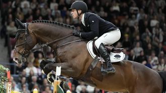 epa12768912 Willem Greve of the Netherlands rides Grandorado TN N.O.P. during the World Cup jumping competition at the Gothenburg Horse Show in Scandinavium in Gothenburg, Sweden, 22 February 2026.  EPA/BJORN LARSSON ROSVALL  SWEDEN OUT