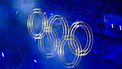 An overview shows the Olympic rings during the closing ceremony of the Paris 2024 Olympic Games at the Stade de France, in Saint-Denis, in the outskirts of Paris, on August 11, 2024. 
Julie SEBADELHA / AFP