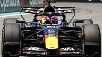 Red Bull Racing's Dutch driver Max Verstappen races during a practice session for the 2026 Miami Formula One Grand Prix at Miami International Autodrome in Miami Gardens, Florida, on May 1, 2026.  
CHARLY TRIBALLEAU / AFP