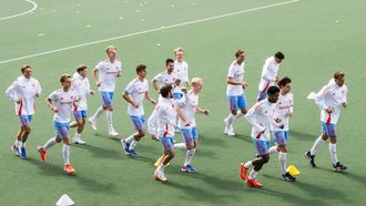 AMSTELVEEN - Spelers van de Nederlandse selectie  tijdens een training in het Wagener Stadion in aanloop naar het EK Hockey 2025 in het Duitse Mönchengladbach. ANP FREEK VAN DEN BERGH