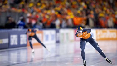 HEERENVEEN - Marijke Groenewoud (NED) in actie op de 5000 meter allround vrouwen tijdens de laatste dag van de WK allround en sprint in ijsstadion Thialf. SEM VAN DER WAL / ANP