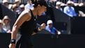 USA's Jessica Pegula reacts as she plays against Poland's Iga Swiatek (not pictured) during their final match of the 2025 WTA Bad Homburg Open Tennis Tournament on June 28, 2025 in Bad Homburg, western Germany. 
Kirill KUDRYAVTSEV / AFP