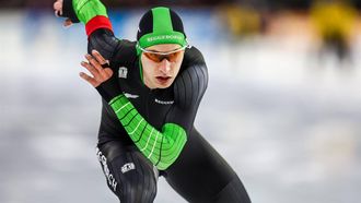 HEERENVEEN - Lex Dijkstra in actie op de 1500 meter tijdens de tweede dag van het NK afstanden in Thialf. ANP VINCENT JANNINK