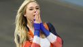 epa11208015 Jutta Leerdam of Netherlands celebrates after winning the Women’s 1000m Sprint at the ISU Speed Skating Allround World Championships in Inzell, Germany, 08 March 2024.  EPA/ANNA SZILAGYI