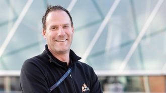 LIVERPOOL - Portret van technisch directeur van de KNGU Jeroen van Leeuwen voor de M&S Bank Arena tijdens het WK turnen. ANP IRIS VAN DEN BROEK