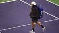 epa11946217 Nick Kyrgios of Australia retires from his match against Nick Kyrgios of Australia during the BNP Paribas Open tennis tournament in Indian Wells, California, USA, 06 March 2025.  EPA/JOHN G. MABANGLO