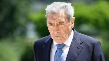 Former cyclist Eddy Merckx arrives for a meeting with Belgium king during a meetint held ahead of his 80th birthday at the palace in Laeken, on June 12, 2025. 
JOHN THYS / AFP