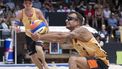 epa12217835 Netherlands's Yorick De Groot, front, and Netherlands's Stefan Boermans, behind, in action against Germany's Nils Ehlers and Germany's Clemens Wickler, during the Volleyball World Beach Pro Tour Elite16 men's quarterfinal match, in Gstaad, Switzerland, on Saturday, 05 July 2025.  EPA/ANTHONY ANEX