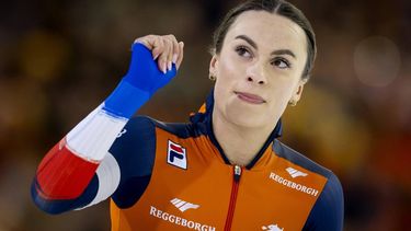 HEERENVEEN - Femke Kok (NED) in actie op de 500 meter sprint vrouwen tijdens de tweede dag van de WK allround en sprint in ijsstadion Thialf. SEM VAN DER WAL / ANP