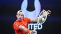 Netherlands' Tallon Griekspoor hits a return against Croatia's Borna Coric during their men's singles match at the United Cup tennis tournament on Ken Rosewall Arena in Sydney on January 2, 2024. 
DAVID GRAY / AFP