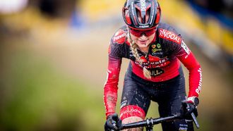 2023-01-01 01:00:00 Dutch Denise Betsema competes during the women's elite race of the 'GP Sven Nys' cyclocross cycling event, third stage in the X2O Badkamers 'Trofee Veldrijden' competition, in Baal, on January 1, 2023. 
JASPER JACOBS / BELGA / AFP