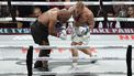 US retired pro-boxer Mike Tyson (L) and US YouTuber/boxer Jake Paul (R) fight during the heavyweight boxing bout at The Pavilion at AT&T Stadium in Arlington, Texas, November 15, 2024. 
TIMOTHY A. CLARY / AFP