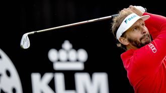 BADHOEVEDORP - Joost Luiten tijdens de 104e editie van het KLM Open golf op The International golfbaan nabij Amsterdam. ANP SANDER KONING