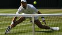 Serbia's Novak Djokovic returns to France's Arthur Rinderknech during their men's singles third round tennis match on the fifth day of the 2026 Wimbledon Championships at The All England Lawn Tennis and Croquet Club in Wimbledon, southwest London, on July 3, 2026. 
Glyn KIRK / AFP