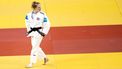 LISSABON - Naomi van Krevel in actie tegen Estrella Lopez Sheriff uit Spanje tijdens de Europese Kampioenschappen Judo. De EK in Portugal zijn het laatste meetmoment voor plaatsing voor de Spelen van Tokio. ANP REMKO DE WAAL