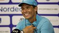 epa11481946 Rafael Nadal of Spain smiles during a news conference after his men's singles match against Leo Borg of Sweden during the Nordea Open Tennis tournament in Bastad, Sweden, 16 July 2024.  EPA/Adam Ihse SWEDEN OUT