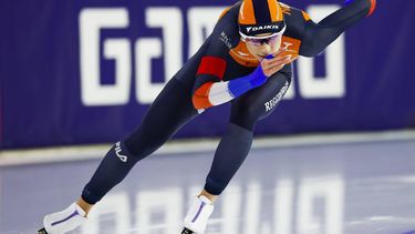 HEERENVEEN - Femke Kok (NED) in actie op de 500 meter vrouwen tijdens de zesde en tevens laatste wereldbeker langebaanschaatsen van het seizoen. Het driedaagse evenement vond plaats in Thialf. ANP VINCENT JANNINK