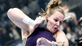 epa12800353 Netherland's Jessica Schilder competes during the women's shot put during the men's 60m para final at the ISTAF Indoor international athletics meeting in Berlin, Germany, 06 March 2026  EPA/FILIP SINGER
