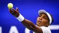 USA's Venus Williams serves the ball to Czech Republic's Karolina Muchova during their women's singles first round tennis match on day two of the US Open tennis tournament at the USTA Billie Jean King National Tennis Center in New York City, on August 25, 2025. 
Kena Betancur / AFP