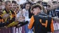 epa11605766 British driver Lando Norris of McLaren F1 Team reacts after the 2024 Formula One Grand Prix of Azerbaijan, at the Baku City Circuit in Baku, Azerbaijan, 15 September 2024.  EPA/YURI KOCHETKOV