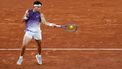 US Ben Shelton plays a forehand return to Belgium's Raphael Collignon during their men's singles match on day 5 of the French Open tennis tournament on Court Suzanne-Lenglen at the Roland-Garros Complex in Paris on May 28, 2026. 
Dimitar DILKOFF / AFP