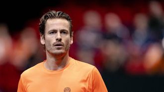 2023-02-05 14:09:13 GRONINGEN - Wesley Koolhof (Nederland) tijdens de kwalificatieronde voor de Davis Cup Finals. De winnaar plaatst zich voor de groepsfase van de Davis Cup Finals in september. ANP SANDER KONING