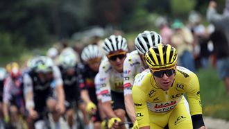 epa12265798 Slovenian rider Tadej Pogacar of UAE Team Emirates in action during the 21st and last stage of the Tour de France cycling race over 132.3km from Mantes-la-Ville to Paris, France, 27 July 2025.  EPA/CHRISTOPHE PETIT TESSON