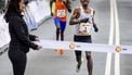 ROTTERDAM - Bashir Abdi uit Belgie wint de marathon van Rotterdam op 16 april 2023 in Rotterdam, Nederland. ANP SEM VAN DER WAL
