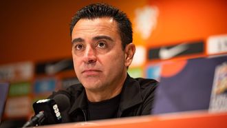 EINDHOVEN - Bondscoach Xavi Hernández tijdens de persconferentie na afloop van de UEFA Nations League-wedstrijd tussen Nederland en Servië in het Philips Stadion op 4 oktober 2026 in Eindhoven, Nederland. SONNY LENSEN / ANP