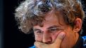 Norway's chess grandmaster Magnus Carlsen gestures during a game in the Tata Steel Chess India tournament in Kolkata on November 17, 2024. 
DIBYANGSHU SARKAR / AFP