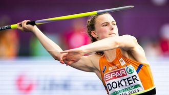 ROME - Sofie Dokter in actie bij het speerwerpen in de meerkamp op de tweede dag van de Europese kampioenschappen atletiek. ANP IRIS VAN DEN BROEK