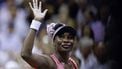 USA's Venus Williams waves to the crowd as she leaves the court after her defeat against Belgium's Greet Minnen during the US Open tennis tournament women's singles first round match at the USTA Billie Jean King National Tennis Center in New York City, on August 29, 2023. 
KENA BETANCUR / AFP