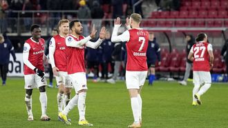 ALKMAAR - AZ Alkmaar spelers na afloop van de TOTO KNVB Beker wedstrijd tussen AZ Alkmaar en Quick Boys (am) in het AFAS stadion op 16 januari 2024 in Alkmaar, Nederland. ANP ED VAN DE POL