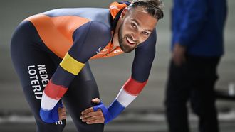 epa11006322 Dutch Kjeld Nuis after the 1000m in World Cup skating event in Stavanger, Norway, 01 December 2023.  EPA/Carina Johansen  NORWAY OUT