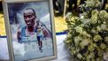 A picture of Kelvin Kiptum is seen at the beginning of the funeral proceedings for the marathon runner in Iten, on February 22, 2024. Kenya's world-record holding marathon runner Kelvin Kiptum, a prodigy who ran three of the seven fastest marathons in history and was ranked first among the world's men's marathon runners, tragically died in a car crash in Kenya on February 11, 2024 at the age of 24, in an accident that shocked the world and plunged the East African nation into mourning.
LUIS TATO / AFP