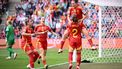 Spain's midfielder #08 Mariona Caldentey is lifted by teammate Spain's defender #02 Ona Batlle as she celebrates after scoring Spain's first goal of the match with Spain's forward #10 Athenea del Castillo (L) and Spain's forward #09 Esther Gonzalez (2nd L) during the UEFA Women's Euro 2025 final football match between England and Spain at the St. Jakob-Park Stadium in Basel, on July 27, 2025. 
SEBASTIEN BOZON / AFP