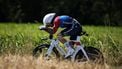 epa12227449 French rider Romain Gregoire of Groupama - FDJ team in action during the 5th stage of the Tour de France, an Individual Time Trial (ITT) over 33km in Caen, France, 09 July 2025.  EPA/CHRISTOPHE PETIT TESSON