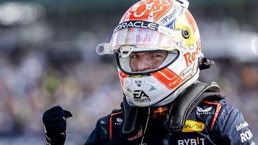 2023-07-08 17:18:21 SILVERSTONE - Max Verstappen (Red Bull Racing) reageert na afloop van de kwalificatie in aanloop naar de Grand Prix van Groot-Brittannie op het Silverstone Circuit. ANP SEM VAN DER WAL