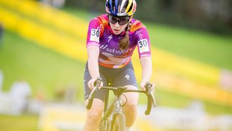 Hungary Kata Blanka Vas rides during the women's elite cyclocross race of the Superprestige Overijse, stage 2 (out of 9) in the Superprestige cyclocross competition, in Overijse on October 27, 2024. 
JASPER JACOBS / Belga / AFP