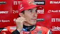 Ducati Lenovo Team's Spanish MotoGP rider Marc Marquez prepares for the free practice ahead of the MotoGP Indonesian Grand Prix at the Mandalika International Circuit in Mandalika, West Nusa Tenggara on October 3, 2025. 
SONNY TUMBELAKA / AFP