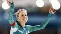 HEERENVEEN - Merel Conijn reageert na de 5000 meter op de laatste dag van het World Cup kwalificatietoernooi schaatsen in Thialf. ANP VINCENT JANNINK