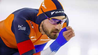 HEERENVEEN - Kjeld Nuis (NED) in actie op de 1500 meter mannen tijdens de zesde en tevens laatste wereldbeker langebaanschaatsen van het seizoen. Het driedaagse evenement vond plaats in Thialf. ANP VINCENT JANNINK