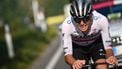 2023-10-07 16:24:08 Team UAE Emirates' Slovenian rider Tadej Pogacar grimaces as he leads the race during the 117th edition of the Giro di Lombardia (Tour of Lombardy), a 238km cycling race from Como to Bergamo on October 7, 2023. 
Marco BERTORELLO / AFP