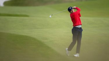 BADHOEVEDORP - Daan Huizing tijdens het KLM Open golf toernooi op golfclub The International. ANP SANDER KONING