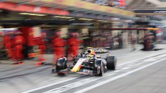 Red Bull Racing's Mexican driver Sergio Perez pits during the Abu Dhabi Formula One Grand Prix at the Yas Marina Circuit in the Emirati city on November 26, 2023. 
Ali HAIDER / POOL / AFP